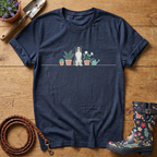 Boarder Collie Pot Plants Watercolour T-shirt