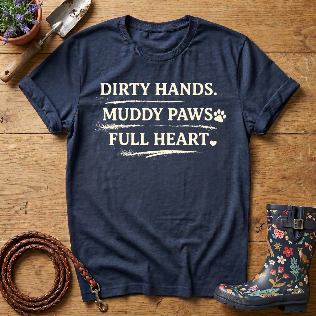 Dirty Hands, Muddy Paws, Full Heart T-shirt