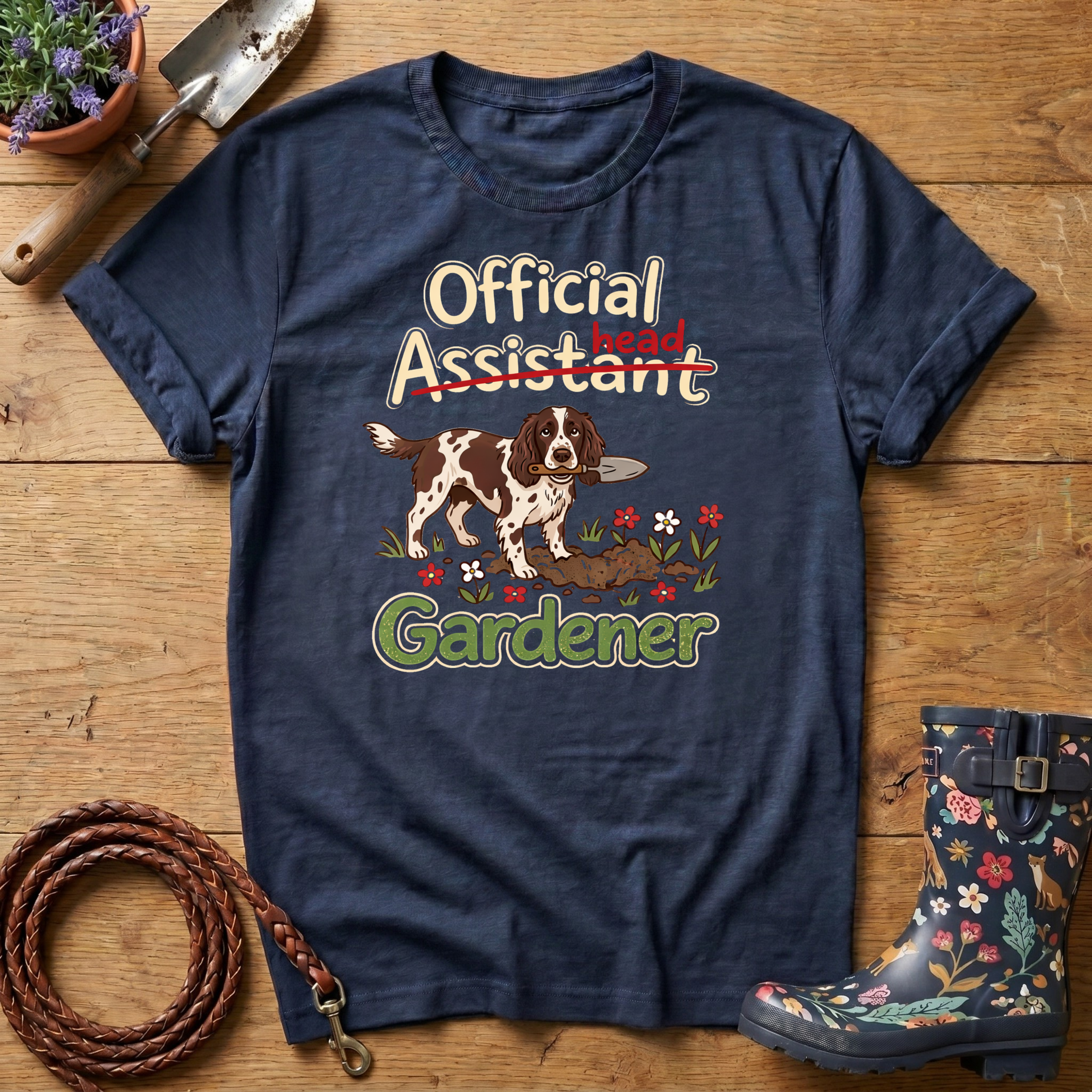 Spaniel Official Head Gardener T-shirt