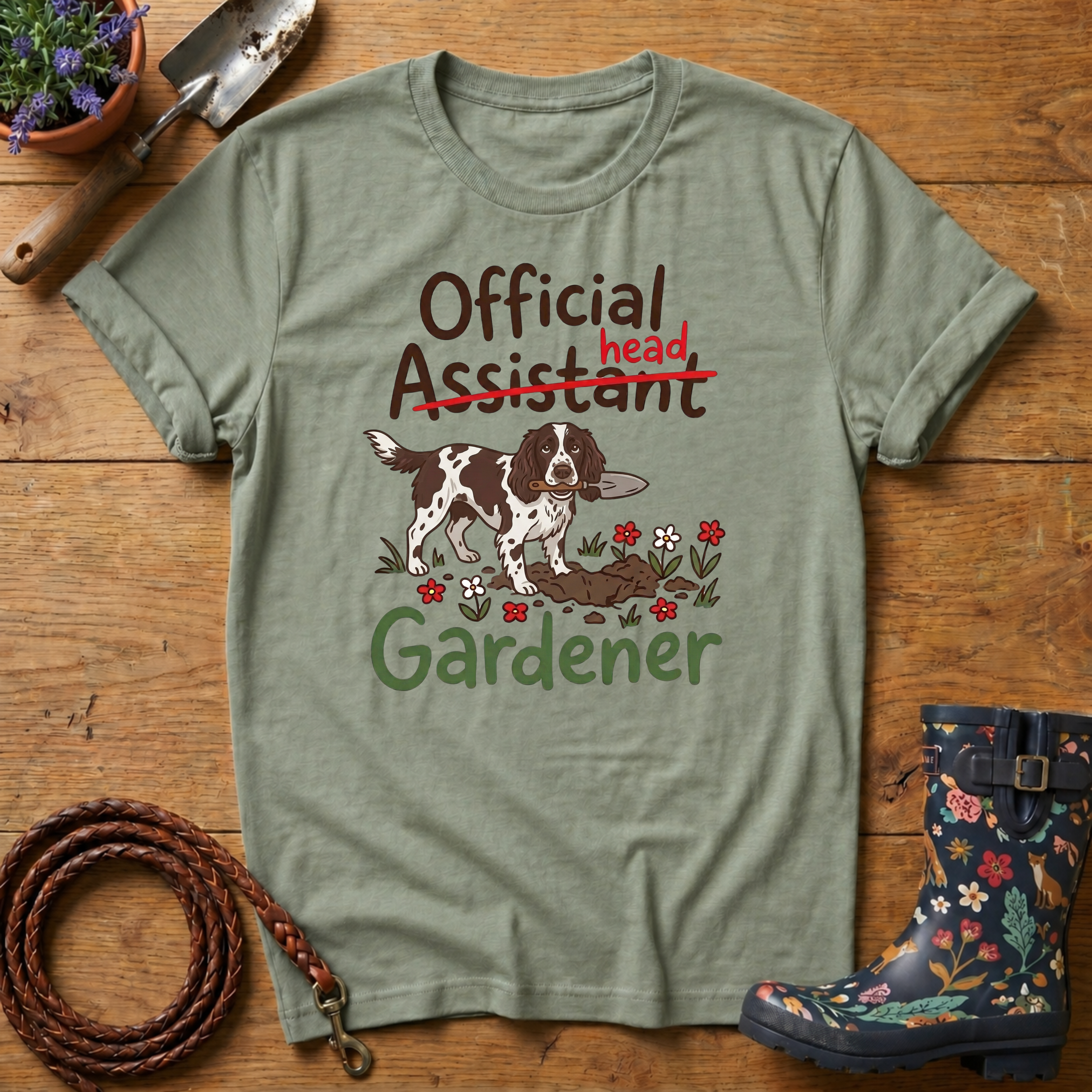 Spaniel Official Head Gardener T-shirt