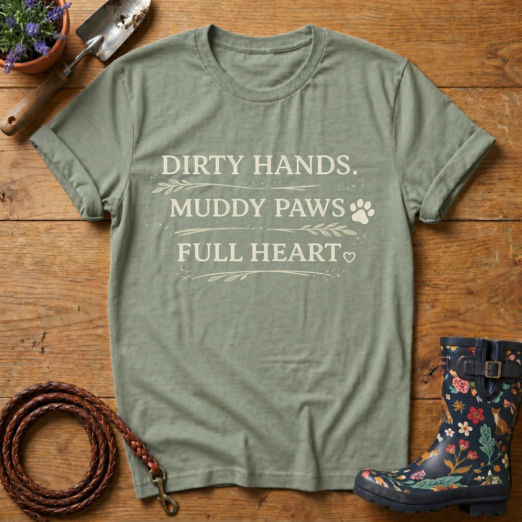 Dirty Hands, Muddy Paws, Leaf version T-shirt