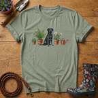Black Lab  & Potted Plants T-shirts