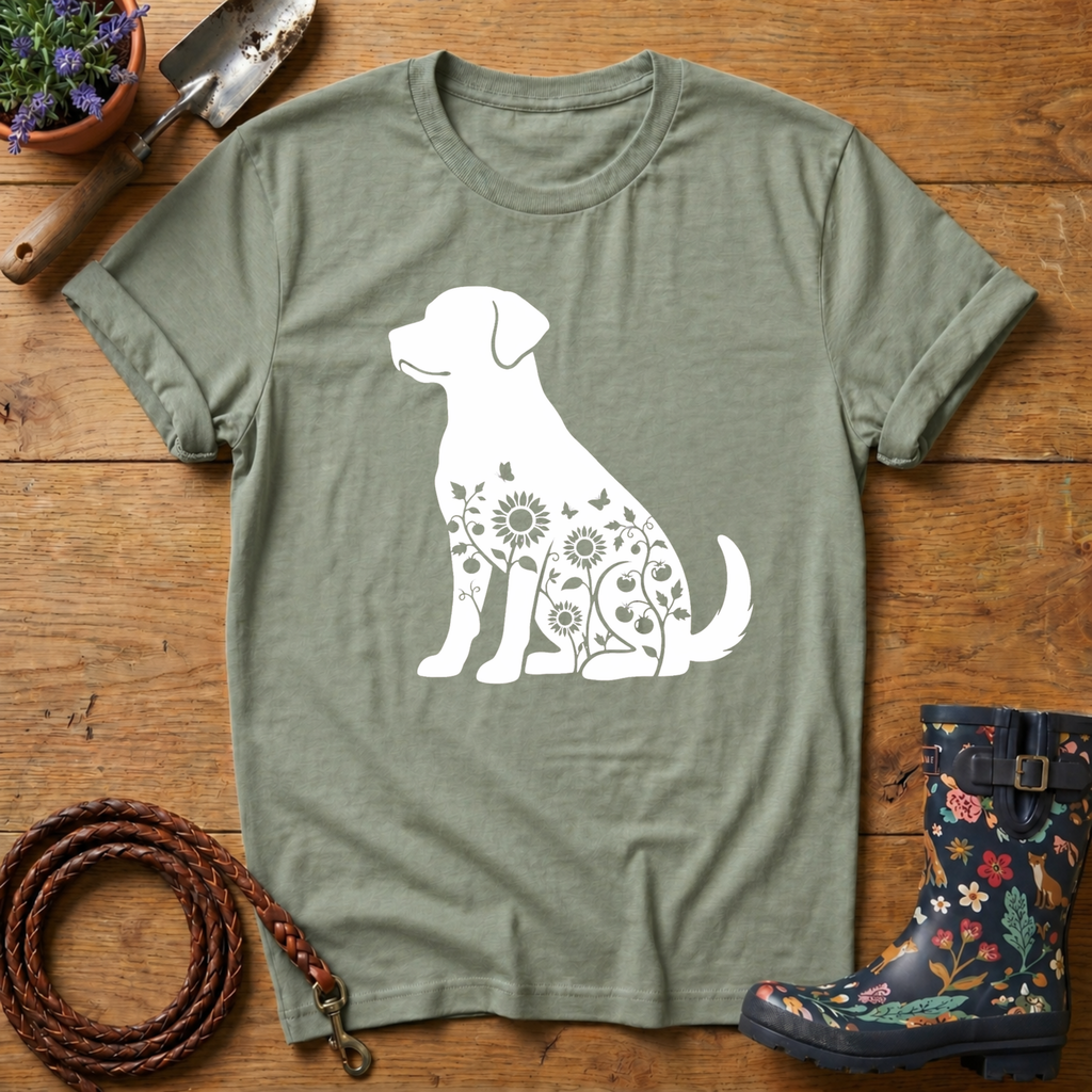 Labrador Sunflowers & Butterflies T-shirt