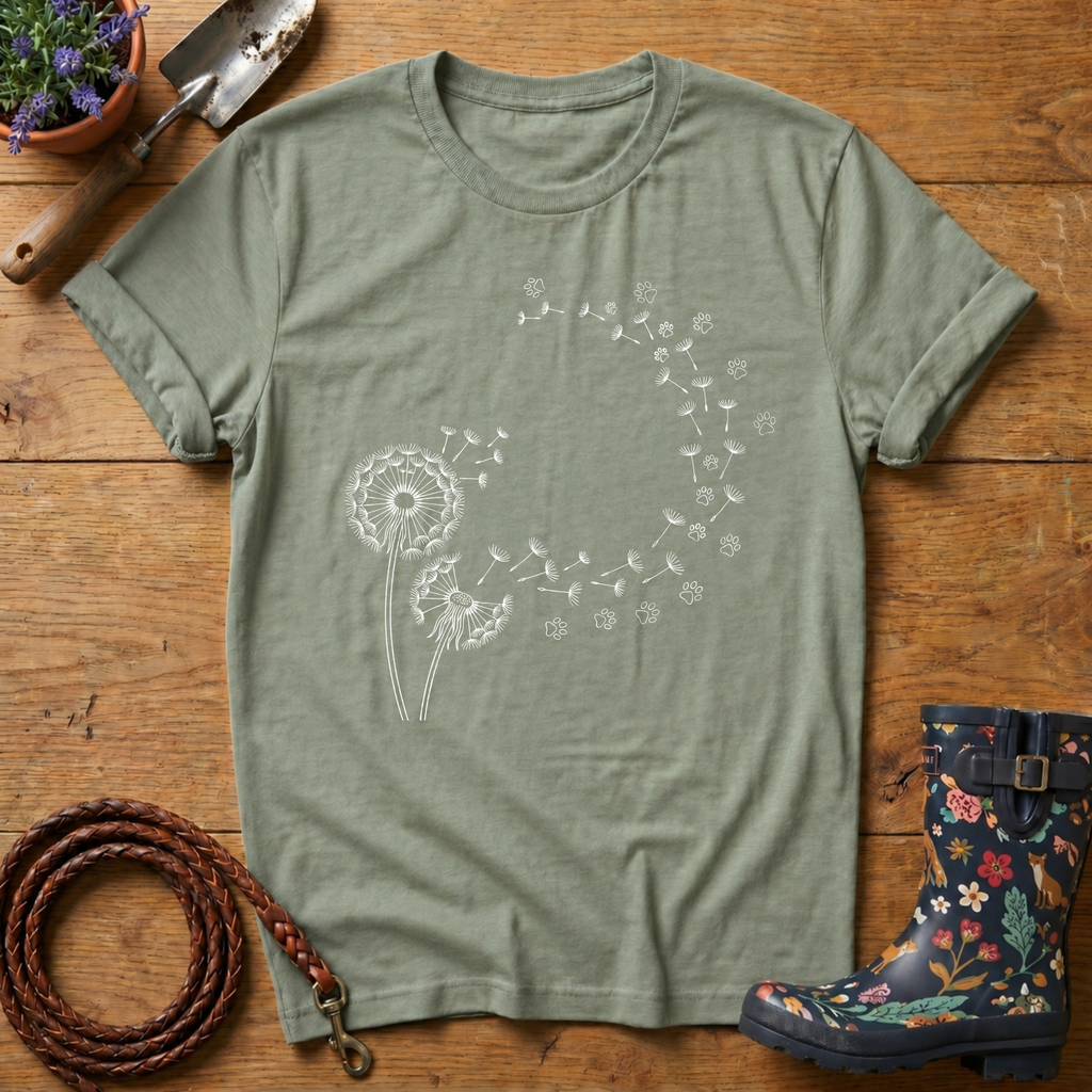 Dandelions & Paw Prints T-shirt
