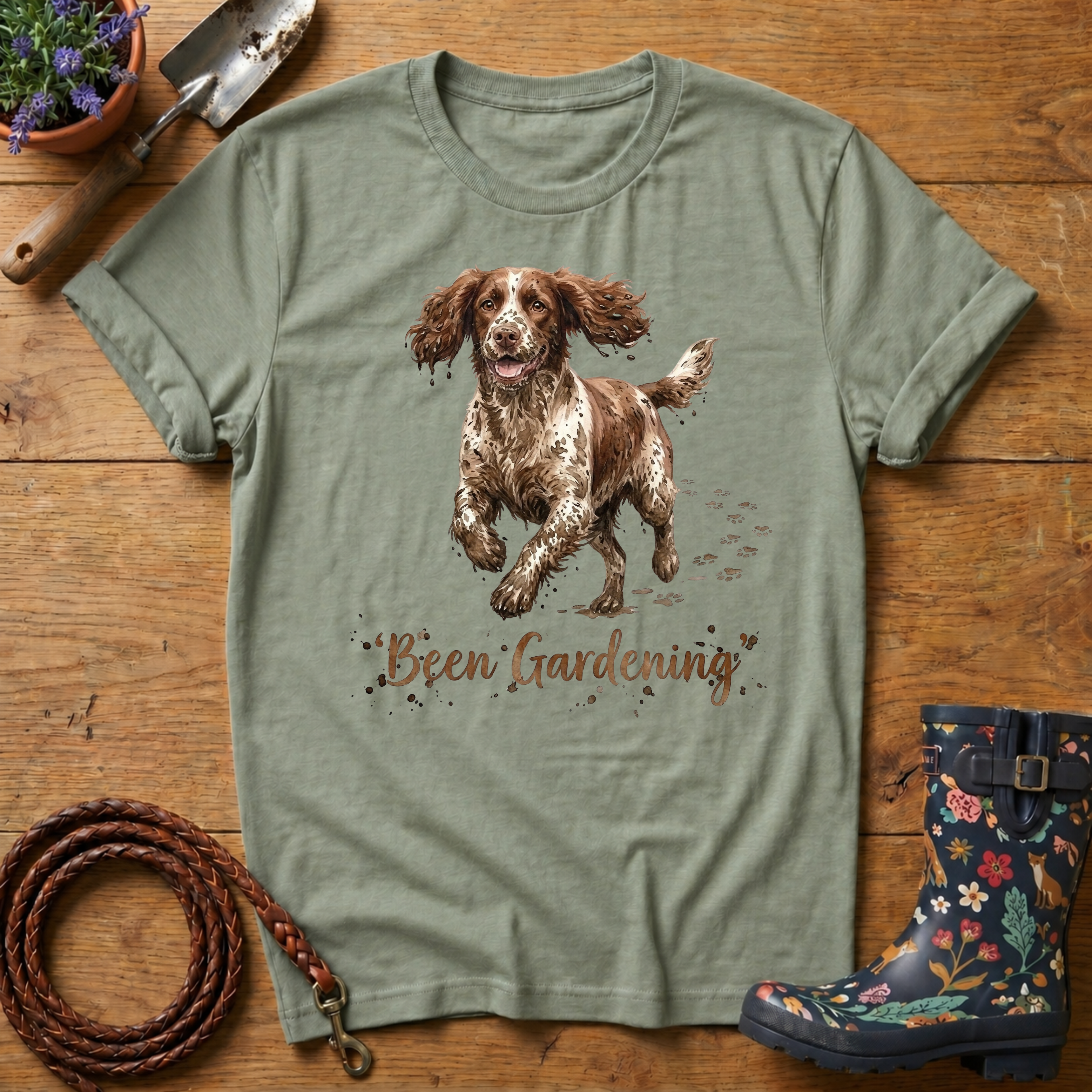 Cocker Spaniel 'Been Gardening' T-shirt