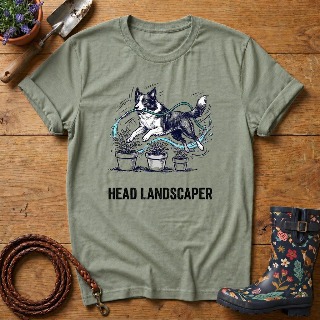 Collie Head Gardener T-shirt