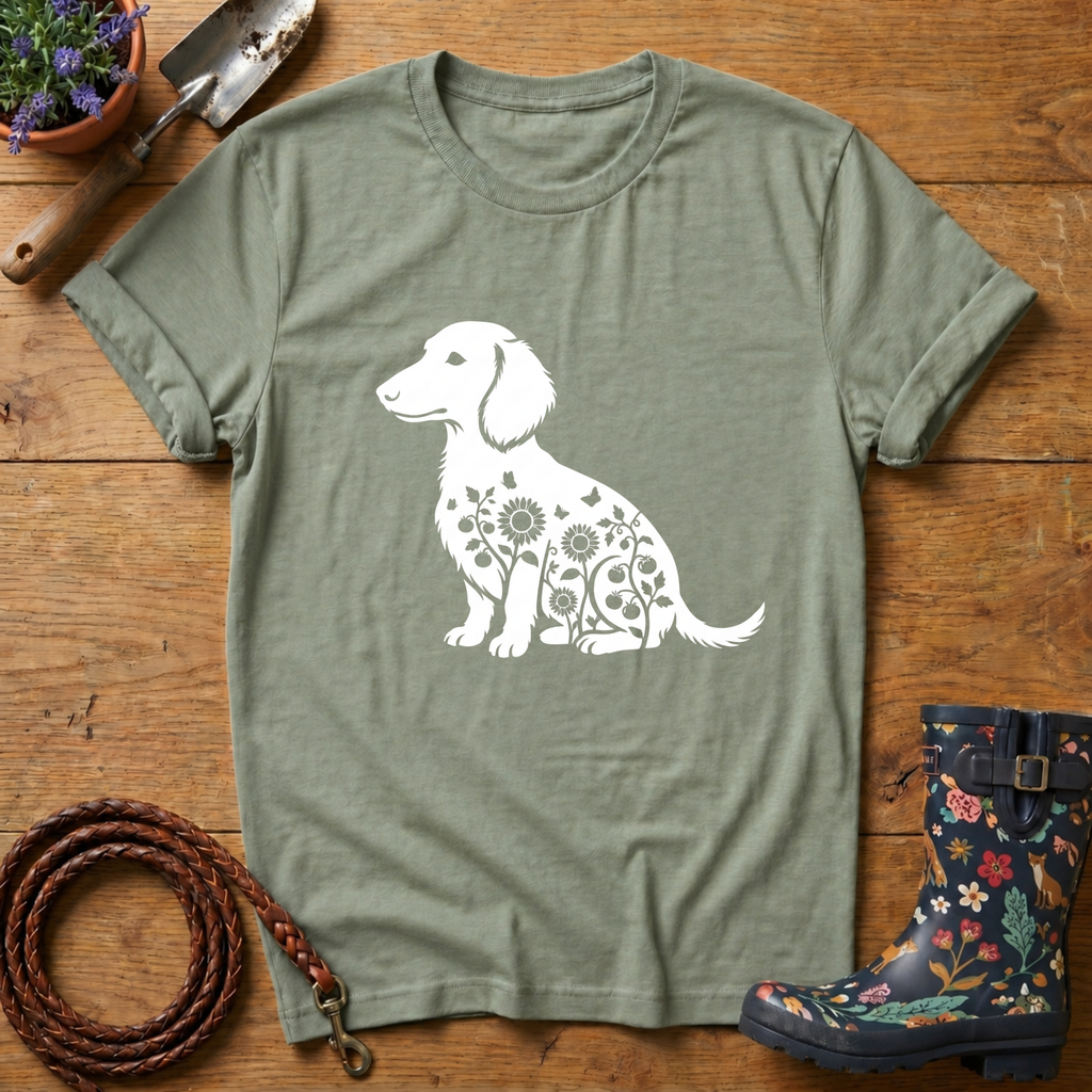 Dachshund Sunflowers & Butterfly T-shirt