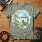 Labrador In The Garden Watercolour T-shirt