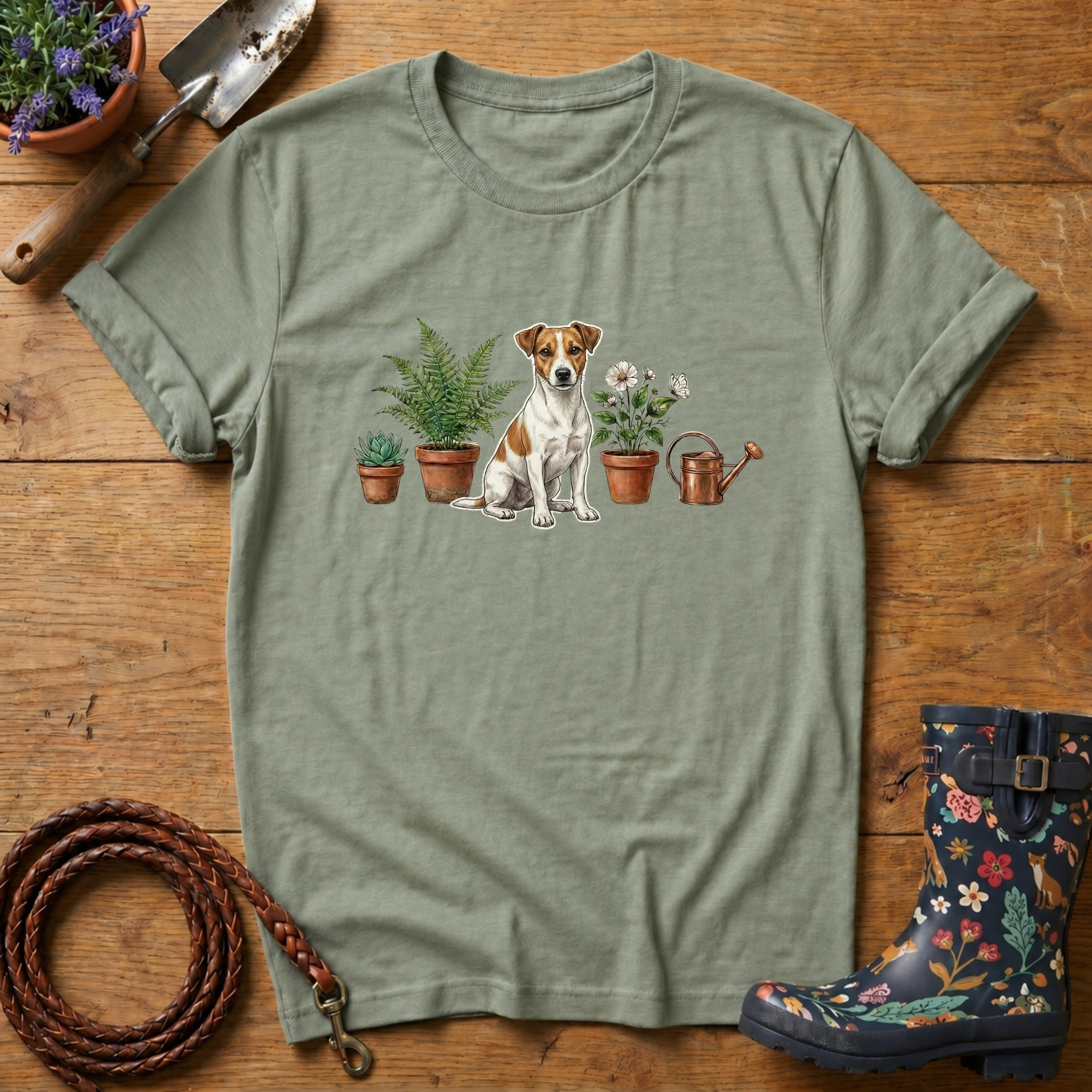 Jack Russel Guarding the Plants T-shirt