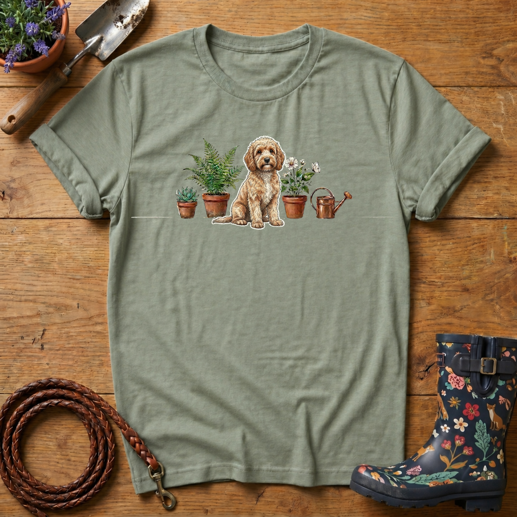 Cockapoo with Potted Plants T-shirt