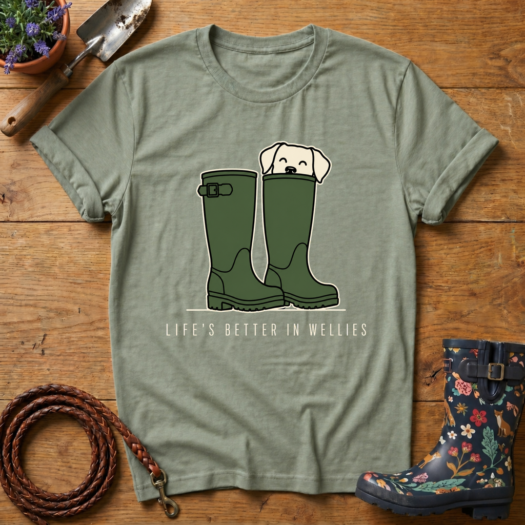 Life's Better In Wellies (green) T-shirt