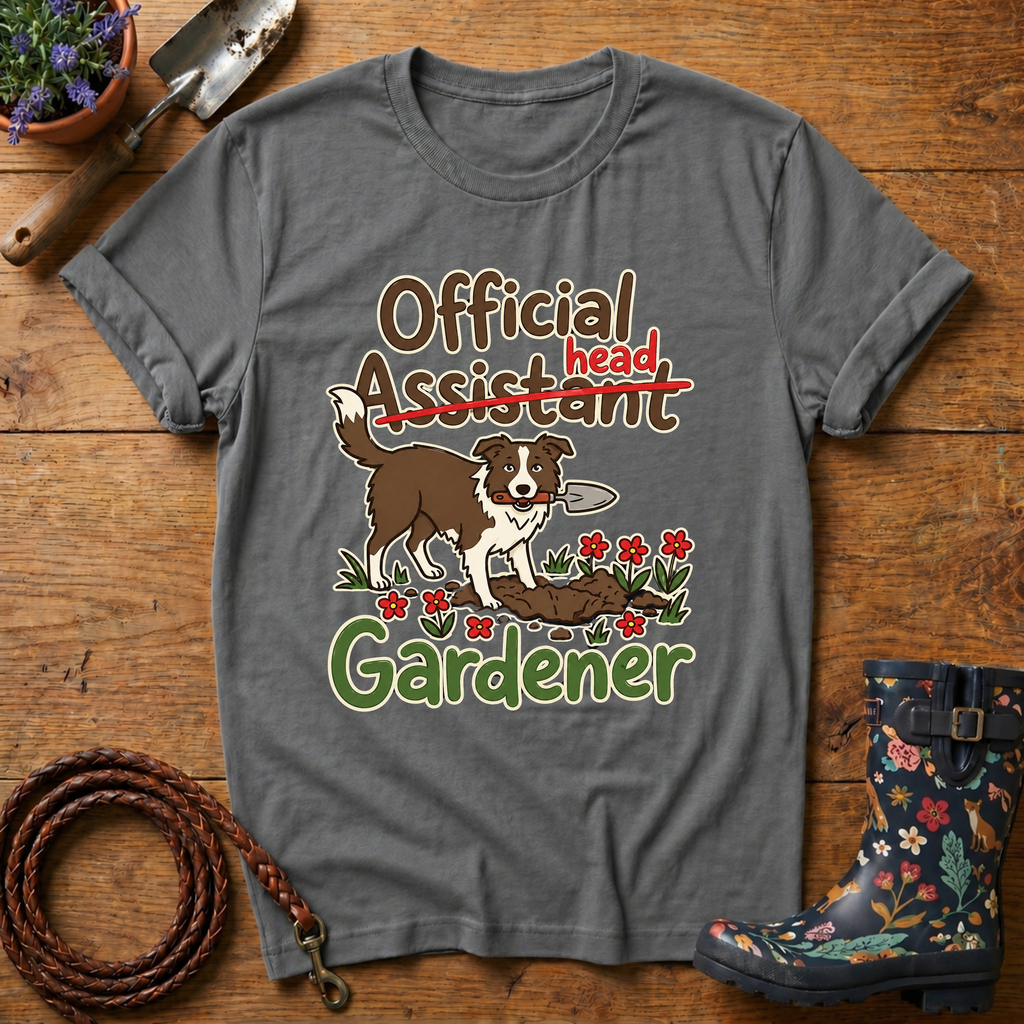 Boarder Collie Official Head Gardener T-shirt