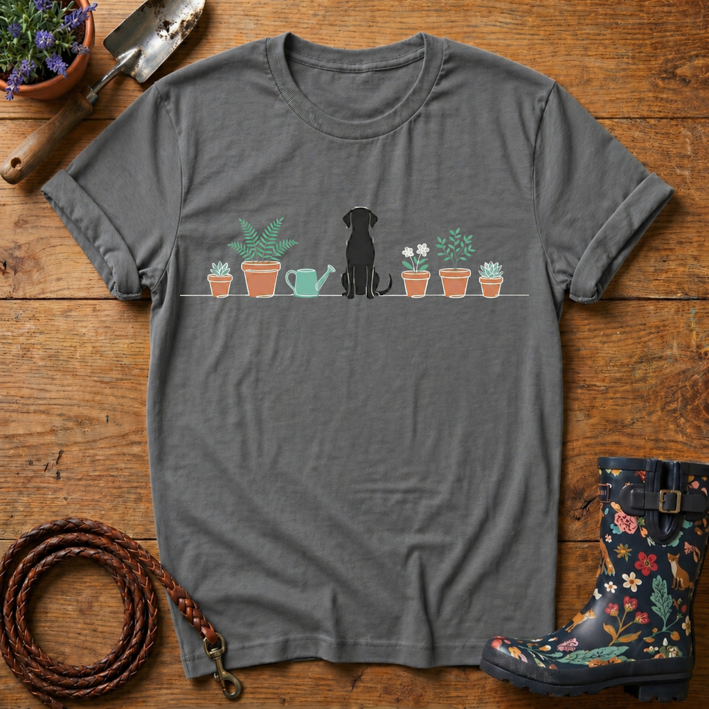 Labrador With Pot Plants T-shirt