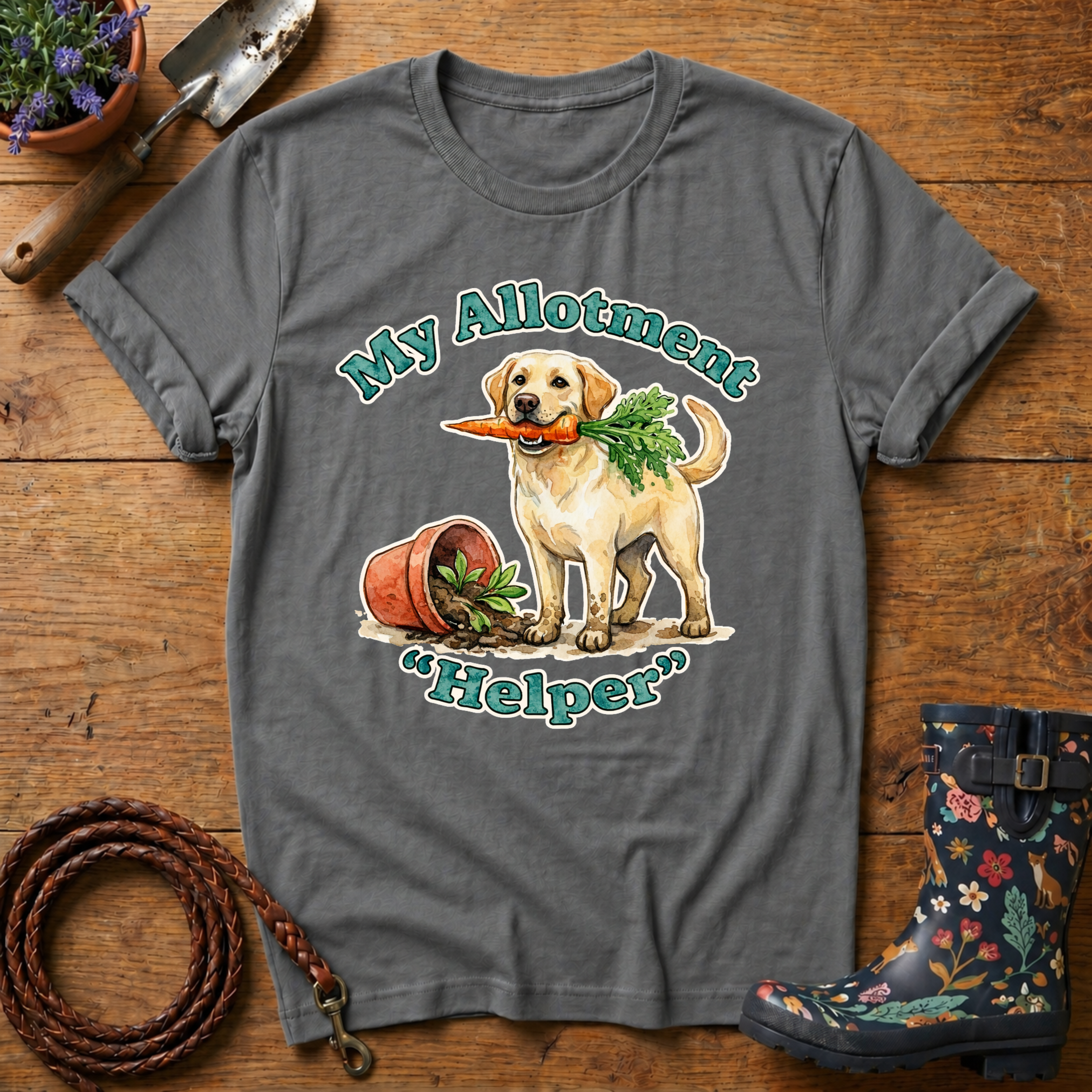 Labrador Allotment 'Helper' (watercolour) T-shirt
