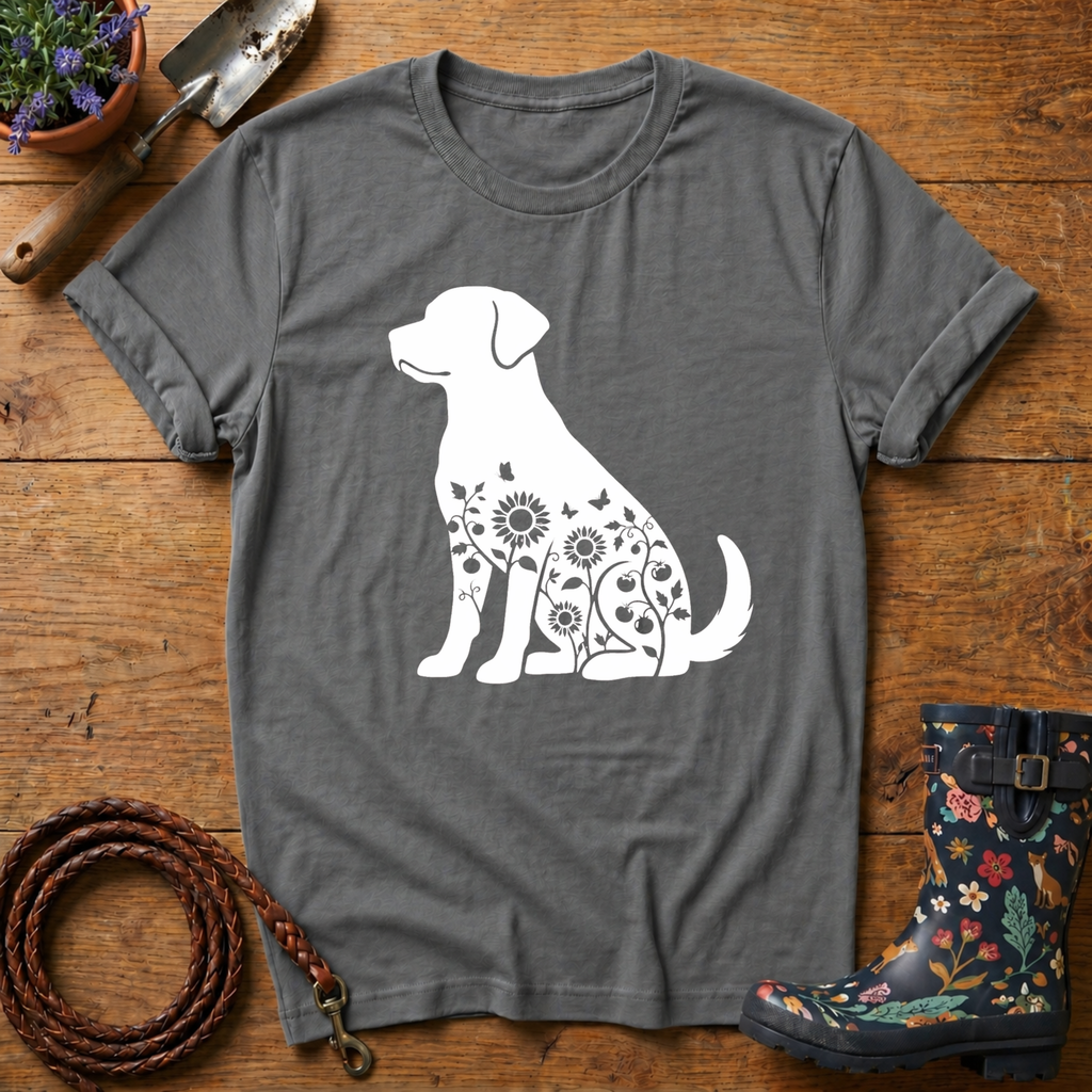 Labrador Sunflowers & Butterflies T-shirt