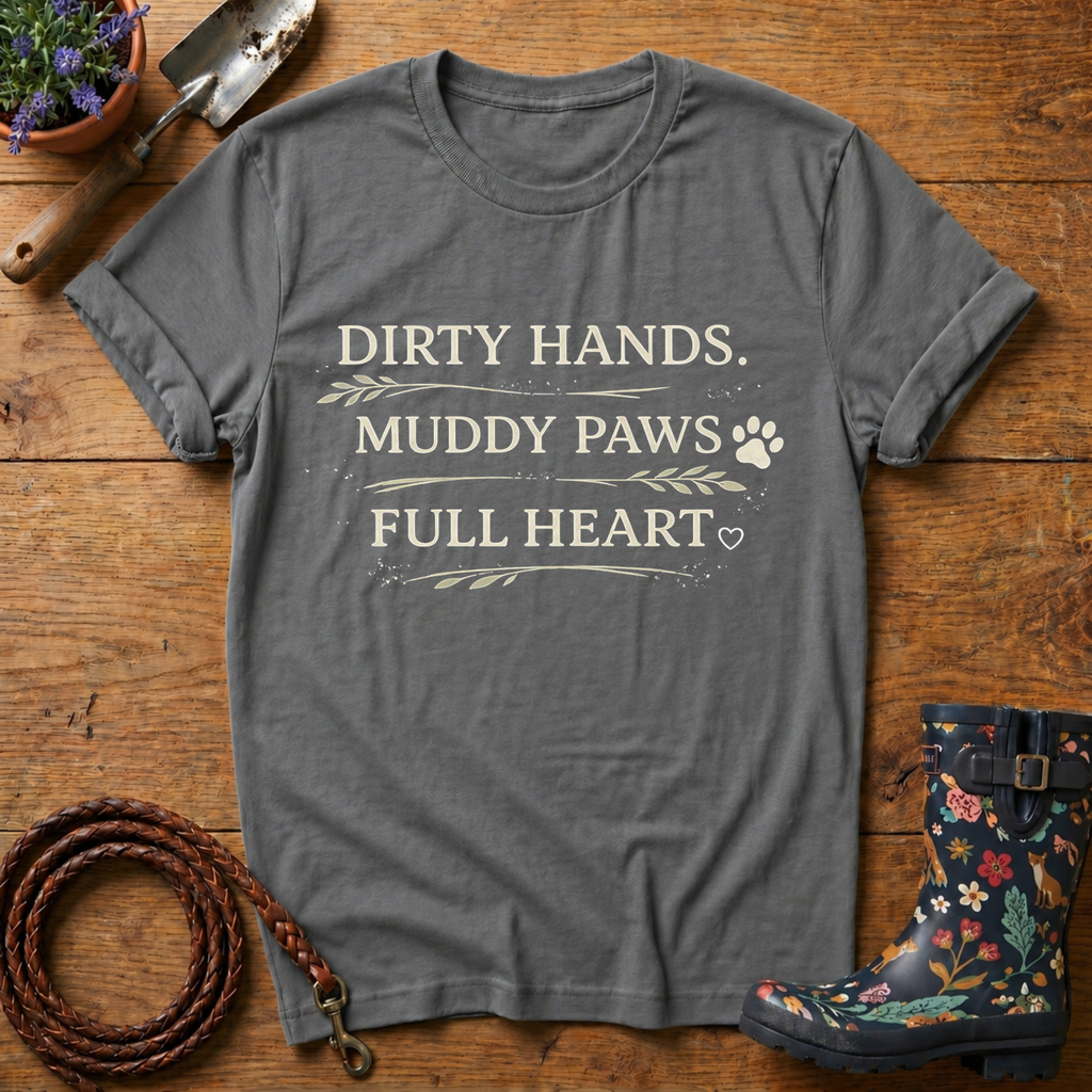 Dirty Hands, Muddy Paws, Leaf version T-shirt