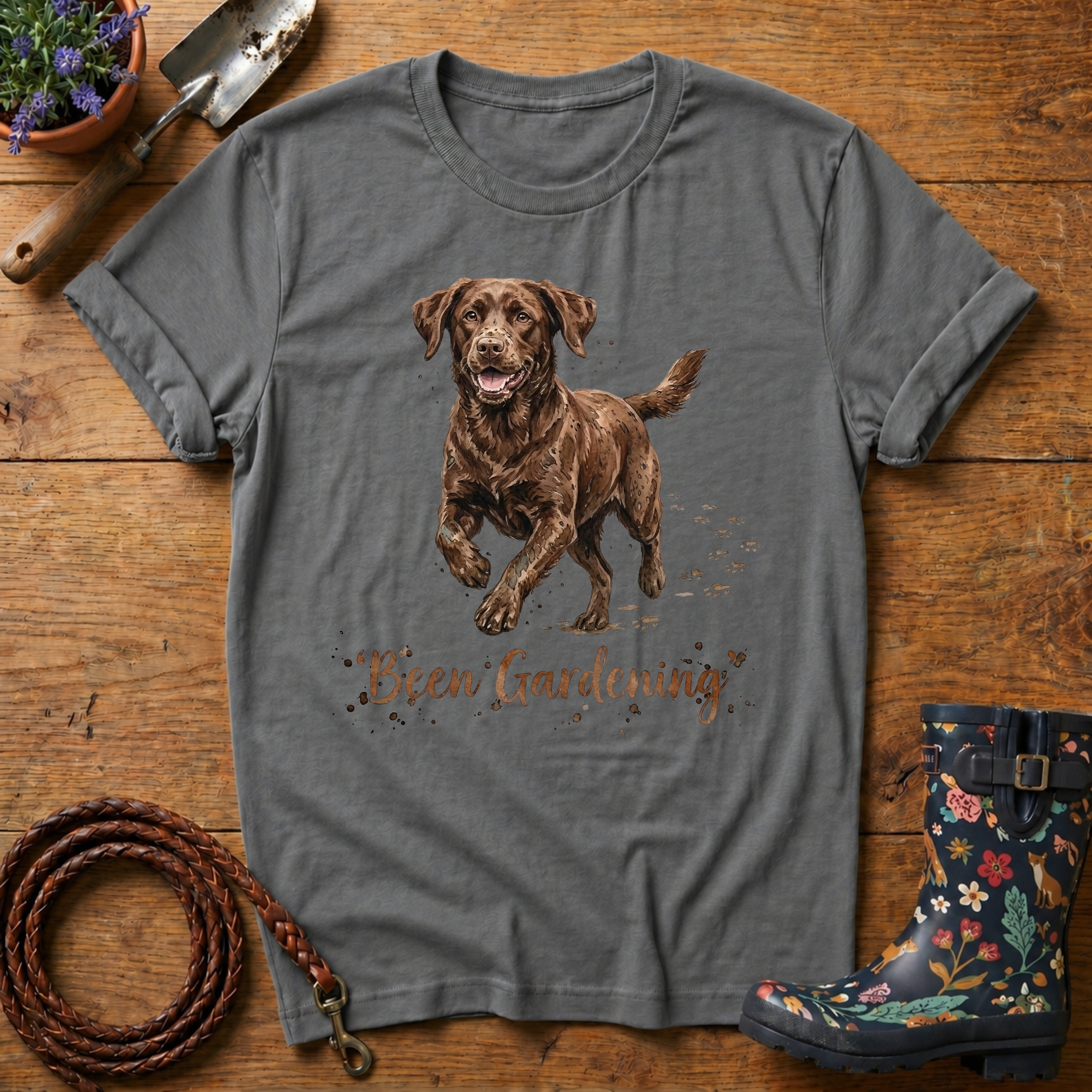 Chocolate Lab 'Been Gardening' T-shirt