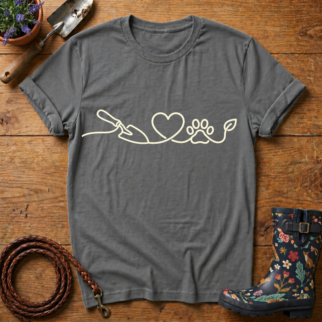Trowel Heart Paw Vector T-shirt