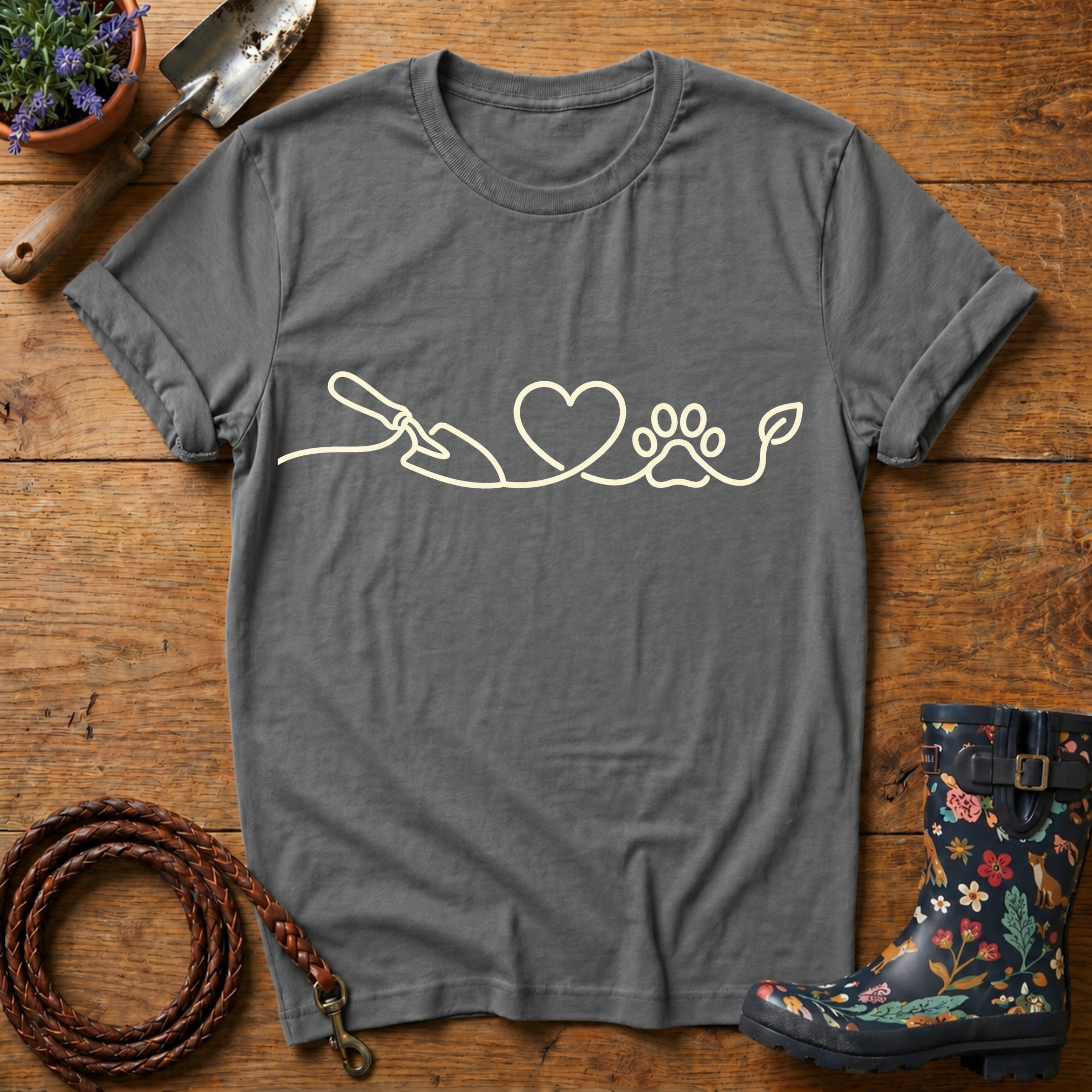 Trowel Heart Paw Vector T-shirt