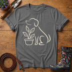 Simple Dog & Plant T-shirt