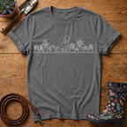 Spaniel & Plants Vector T-shirt