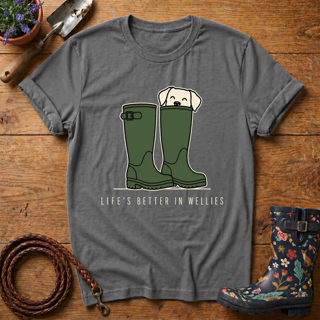Life's Better In Wellies (green) T-shirt