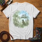 Labrador In The Garden Watercolour T-shirt