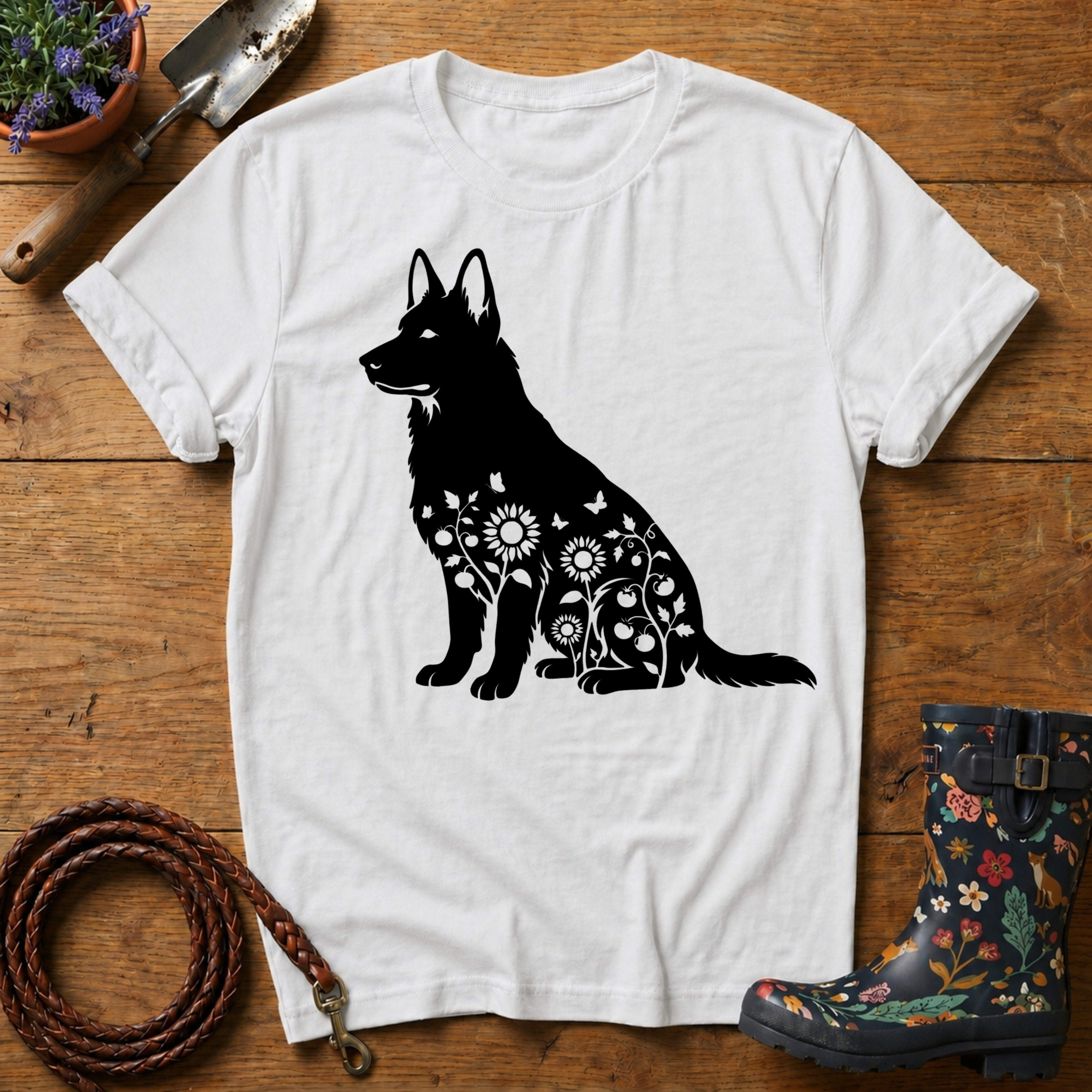 GSD Sunflowers & Butterfly T-shirt