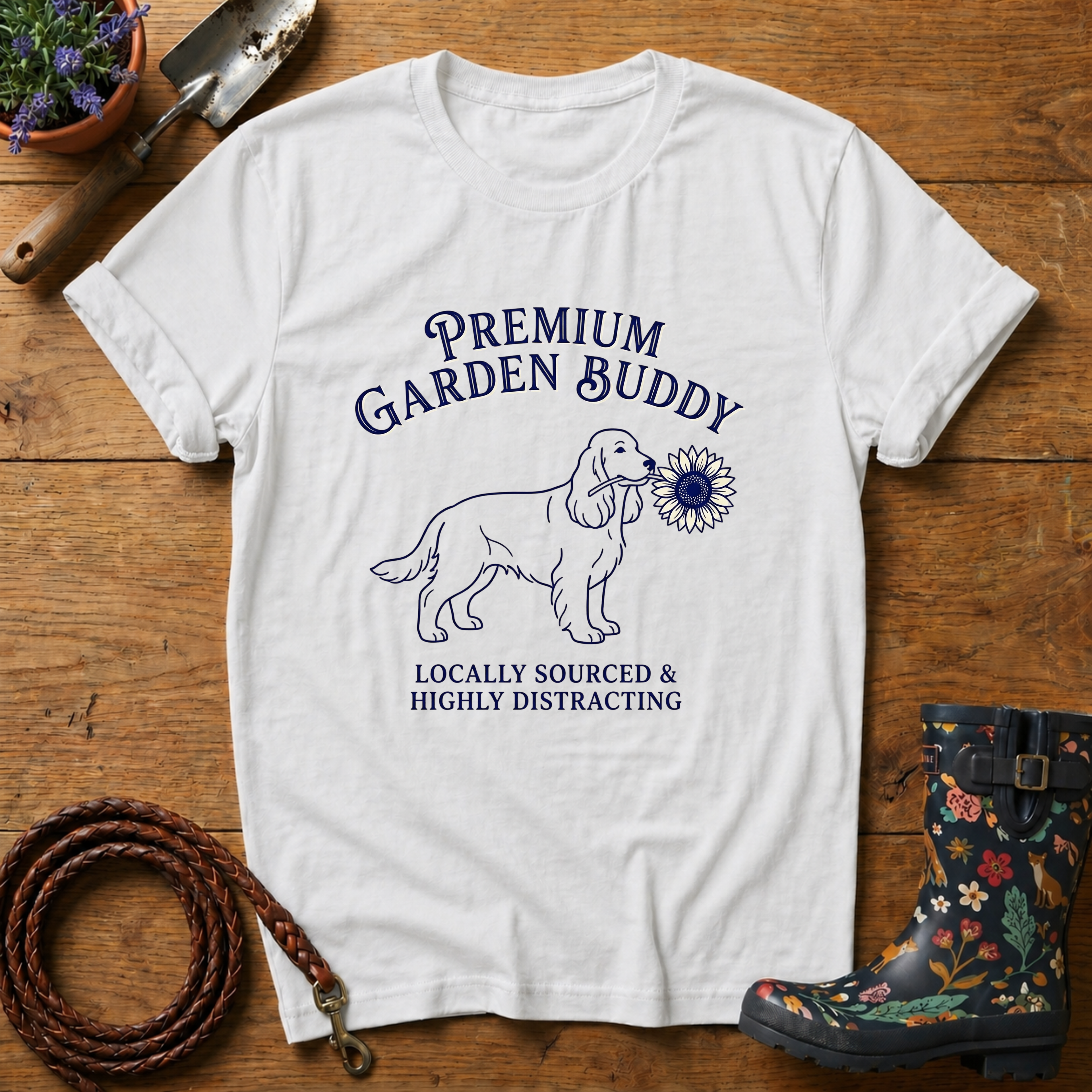 Spaniel Premium Garden Buddy T-shirt