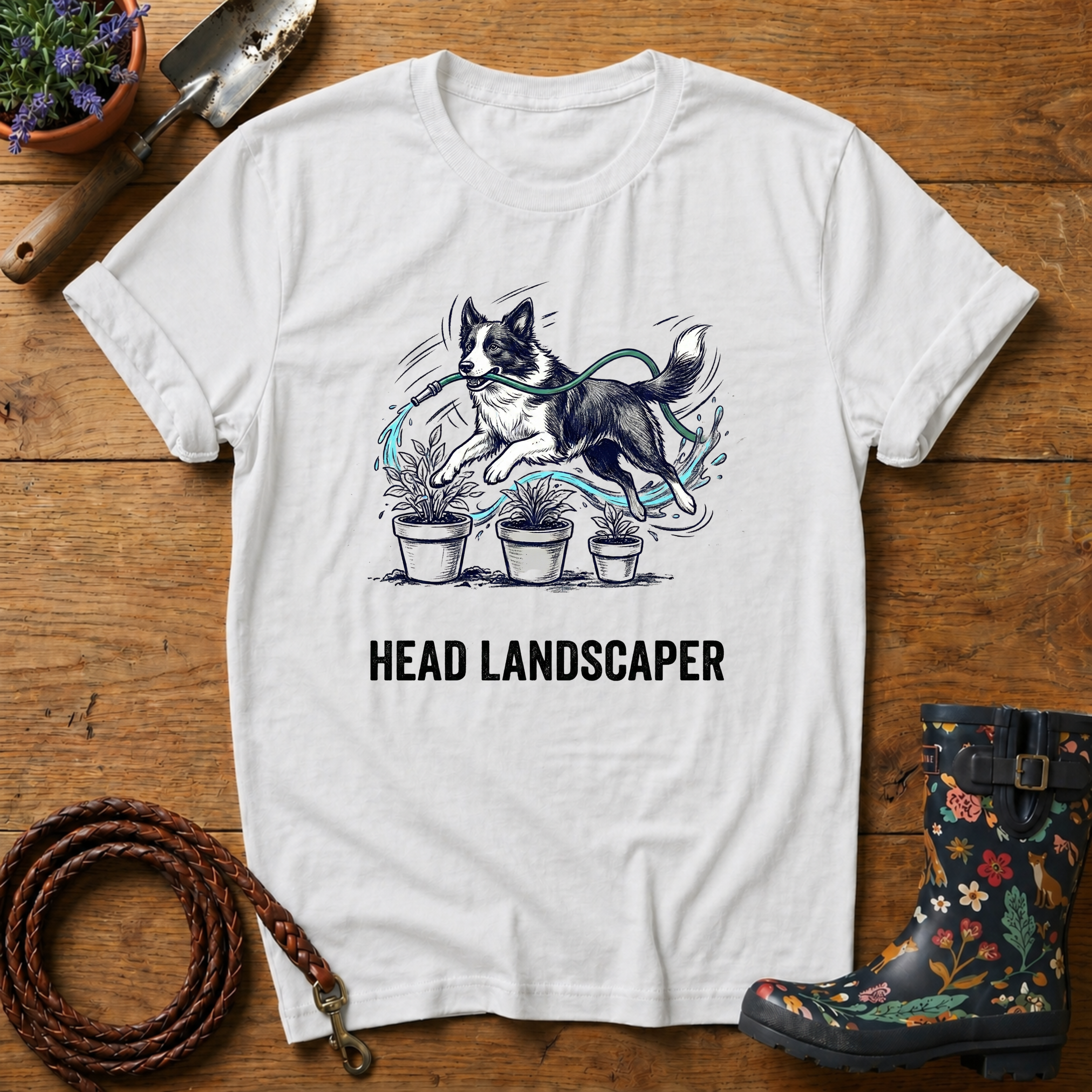 Collie Head Gardener T-shirt