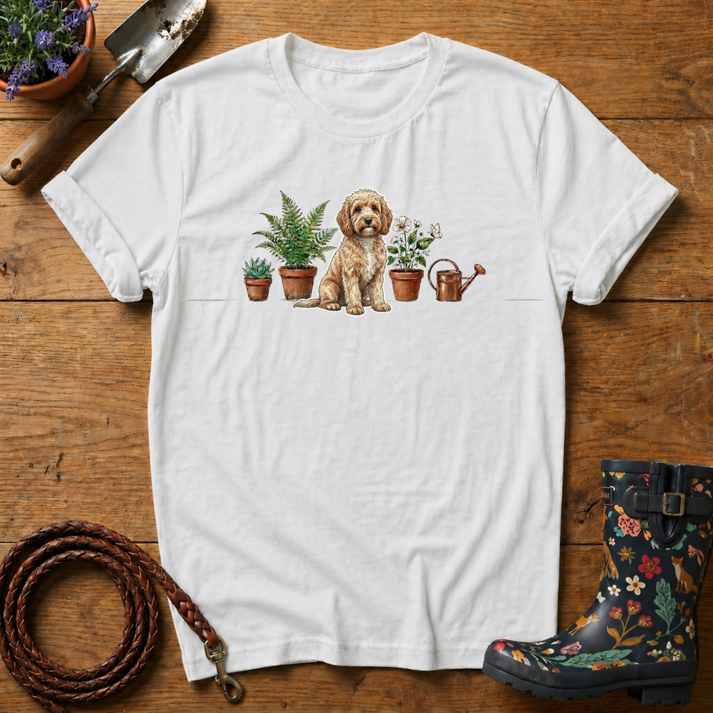 Cockapoo with Potted Plants T-shirt