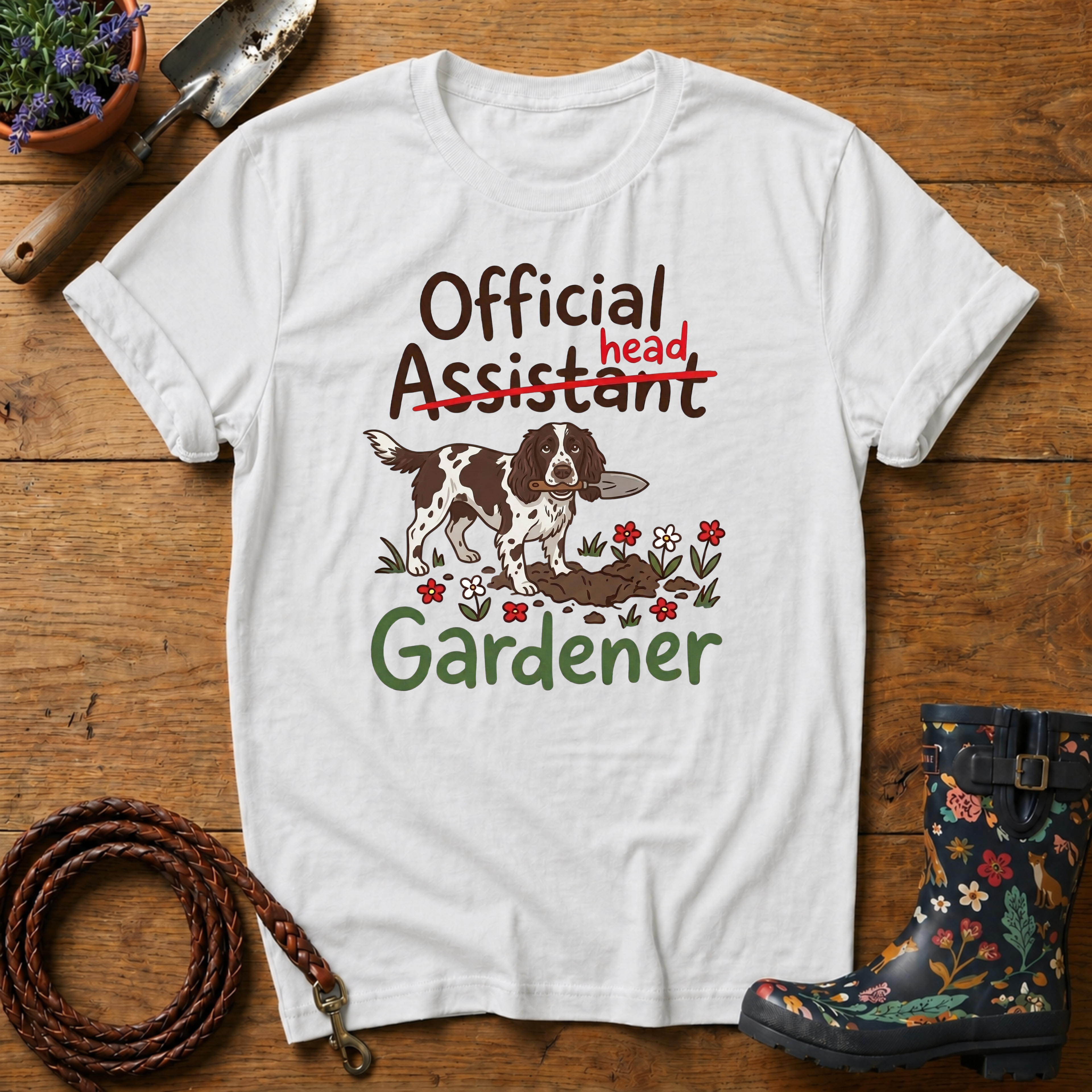 Spaniel Official Head Gardener T-shirt
