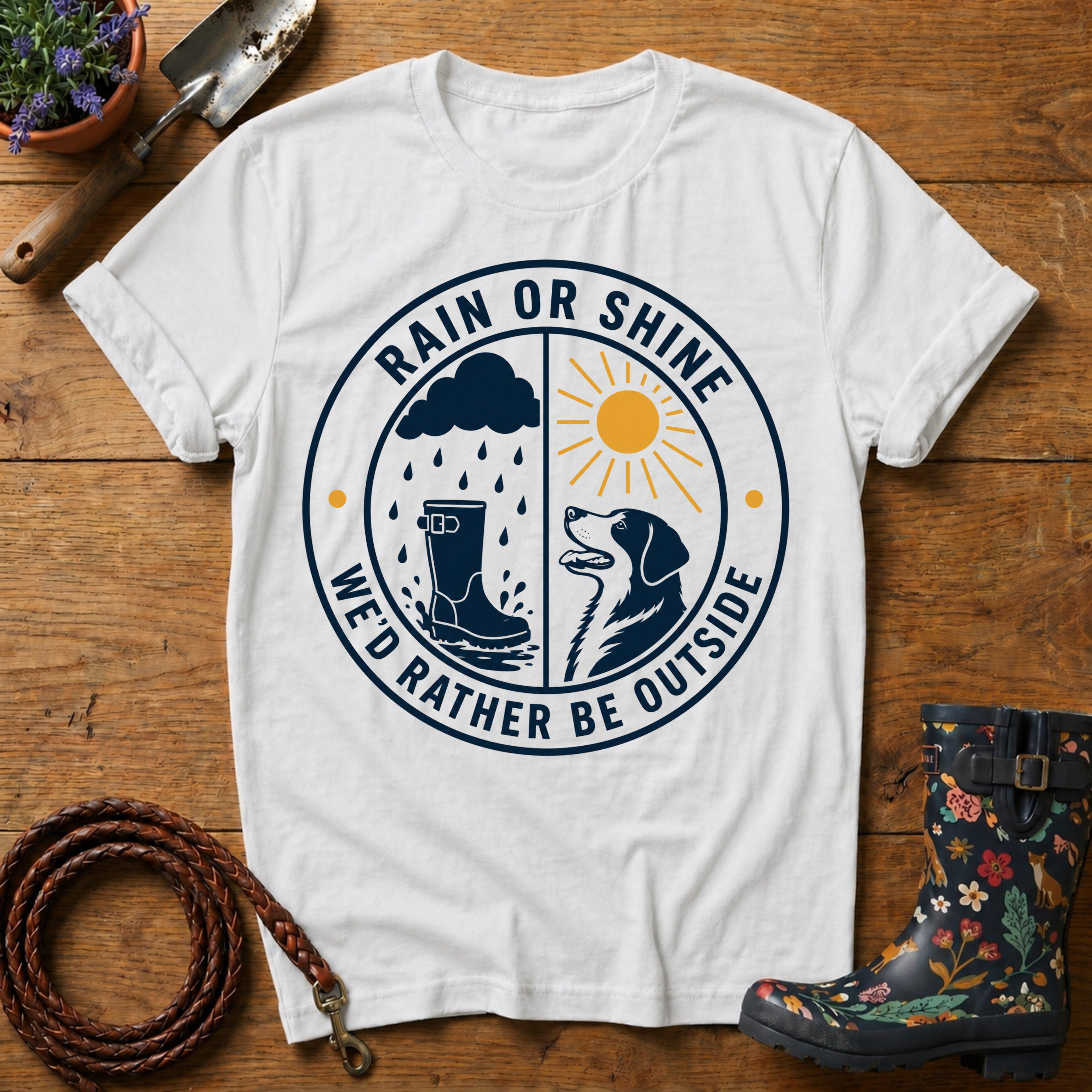 Rain or Shine We'd Rather Be Outside T-shirt