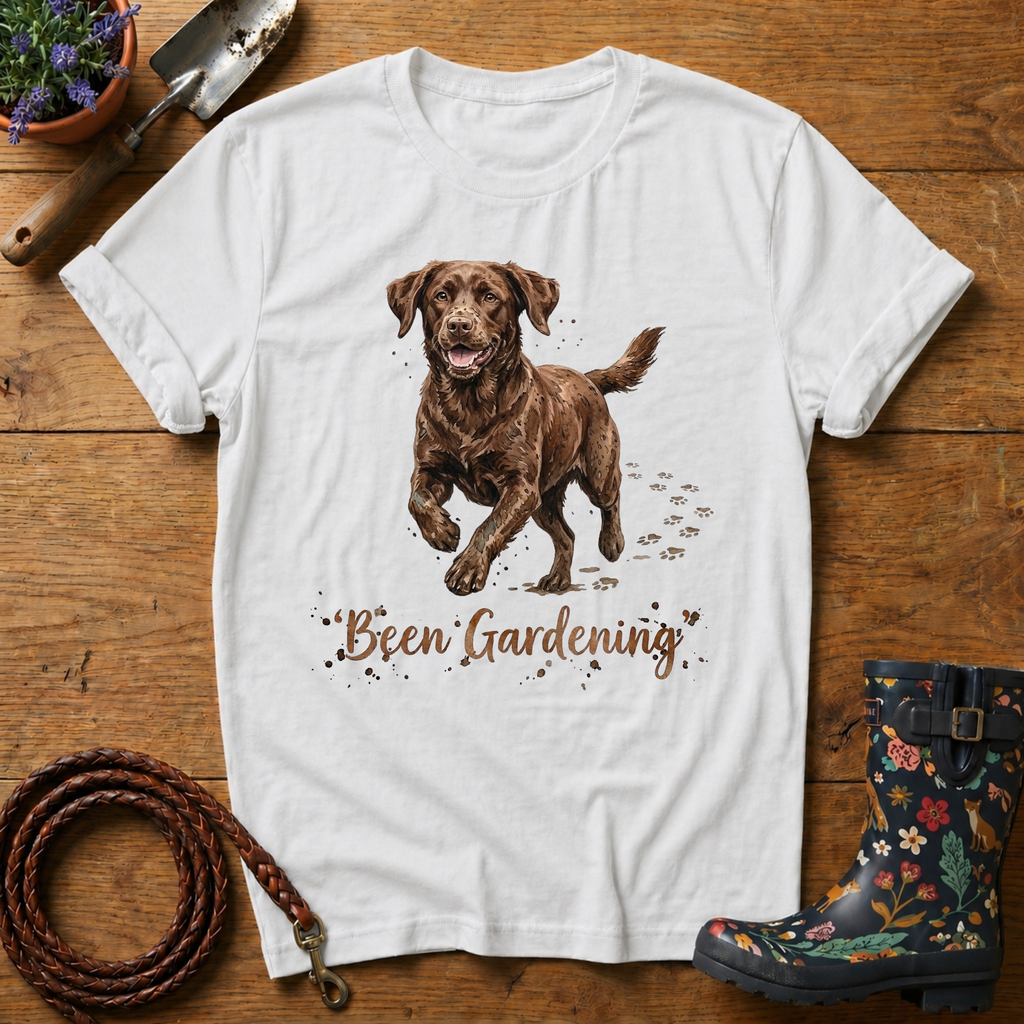 Chocolate Lab 'Been Gardening' T-shirt