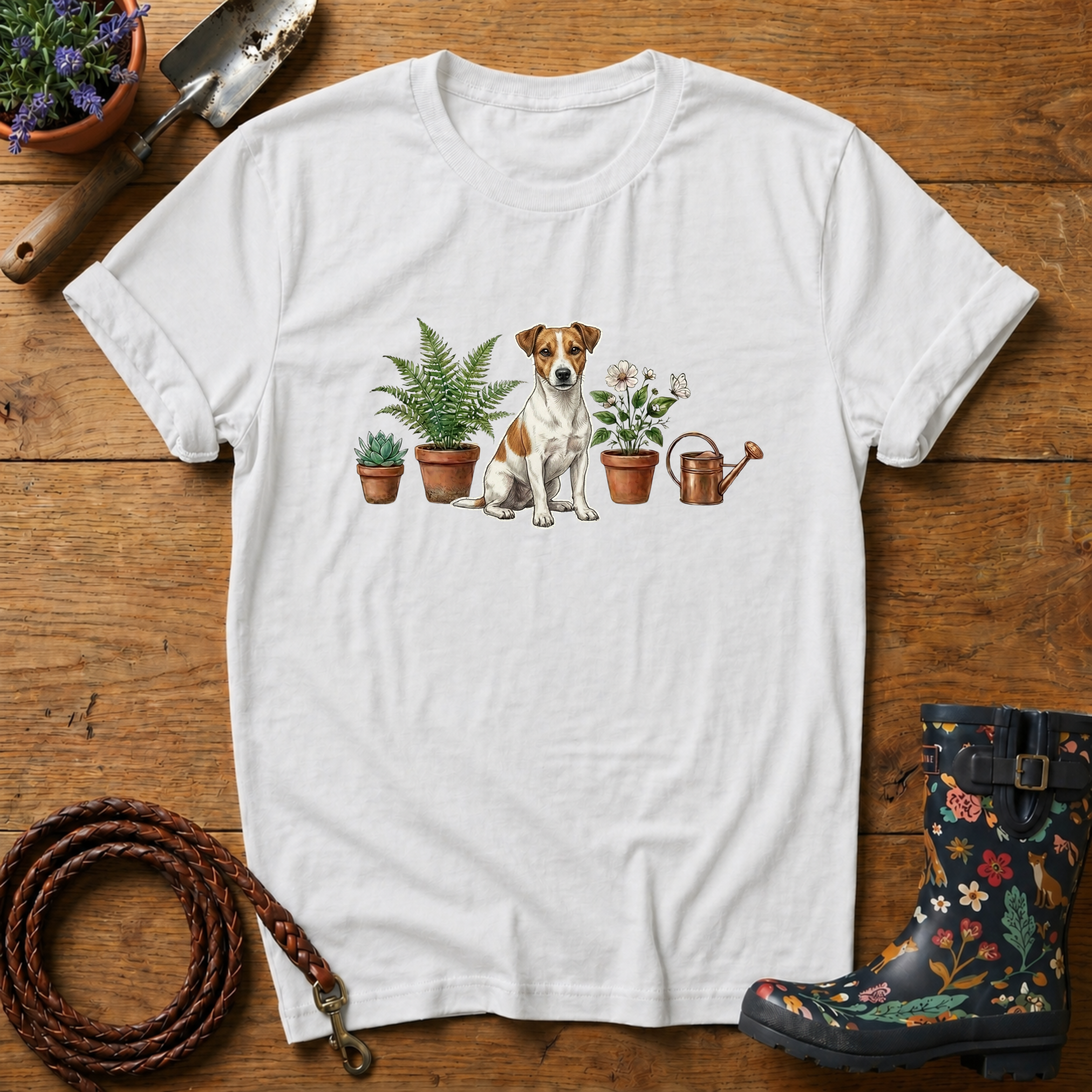 Jack Russel Guarding the Plants T-shirt