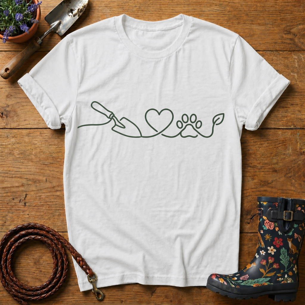 Trowel Heart Paw Vector T-shirt